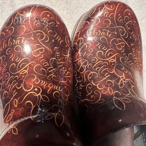 Brown with gold writing size 38 (7.5) Dansko clogs lightly worn - Picture 3 of 9
